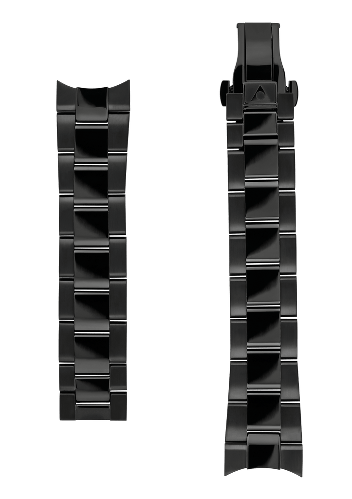 22MM - Bracelet en acier inoxydable noir