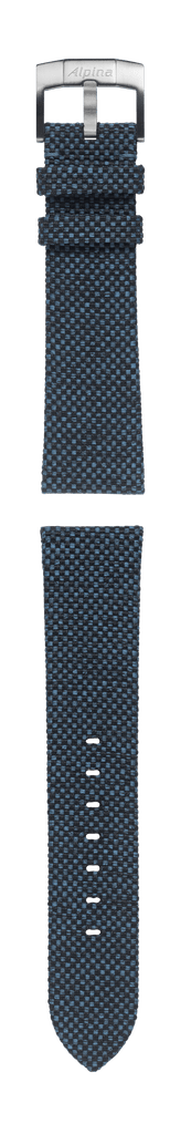 22MM -  Bracelet RPT (bouteilles en plastique recyclées) bleu et noir