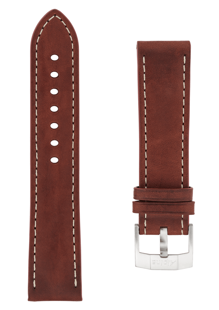 22MM - Bracelet cuir veau brun