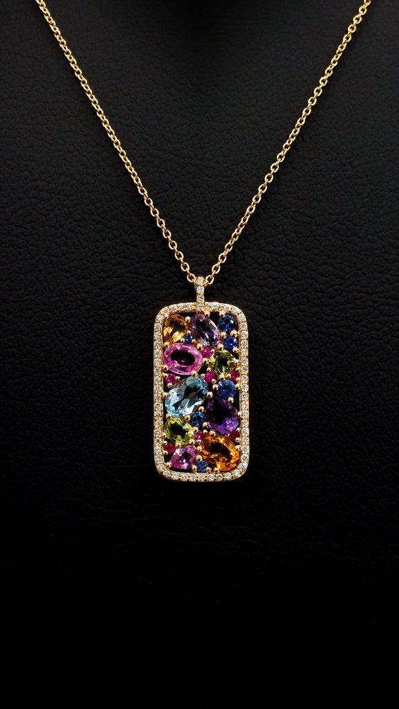 Or Jaune 18K, Citrines Impériales, Topazes Bleues, Améthystes, Péridots & Diamants