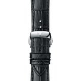 Bracelet officiel Tissot cuir noir entre-cornes 21 mm