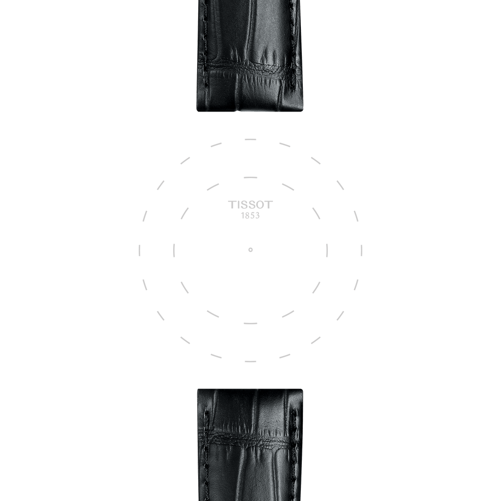 Bracelet officiel Tissot cuir noir entre-cornes 21 mm