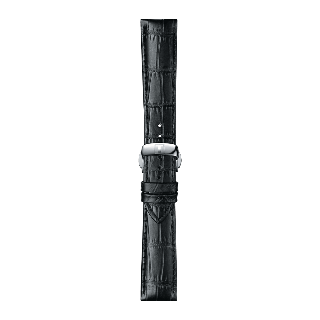 Bracelet officiel Tissot cuir noir entre-cornes 21 mm