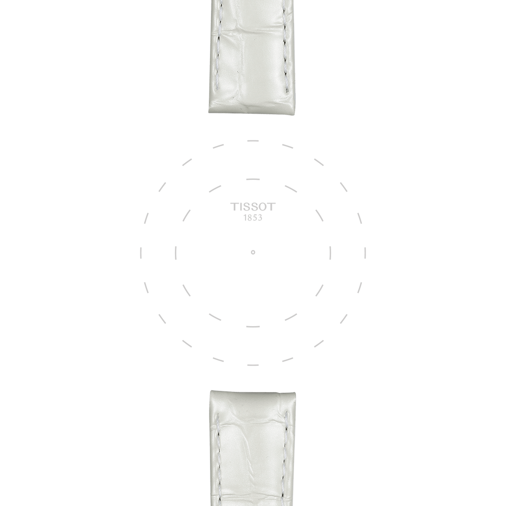 Bracelet officiel Tissot cuir blanc entre-cornes 16 mm