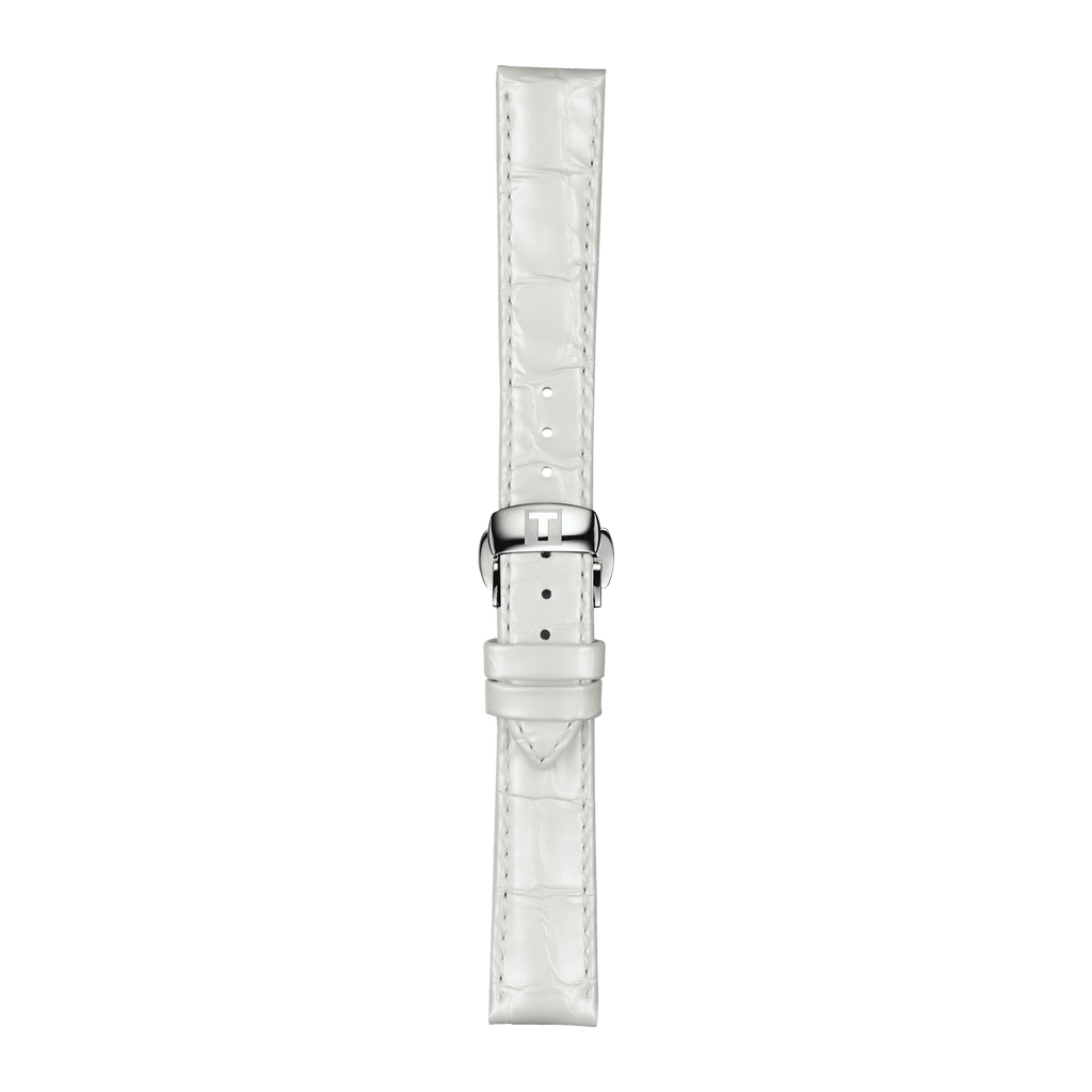 Bracelet officiel Tissot cuir blanc entre-cornes 16 mm