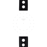 Bracelet officiel Tissot cuir noir entre-cornes 20 mm