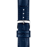 Bracelet officiel Tissot cuir bleu entre-cornes 20 mm