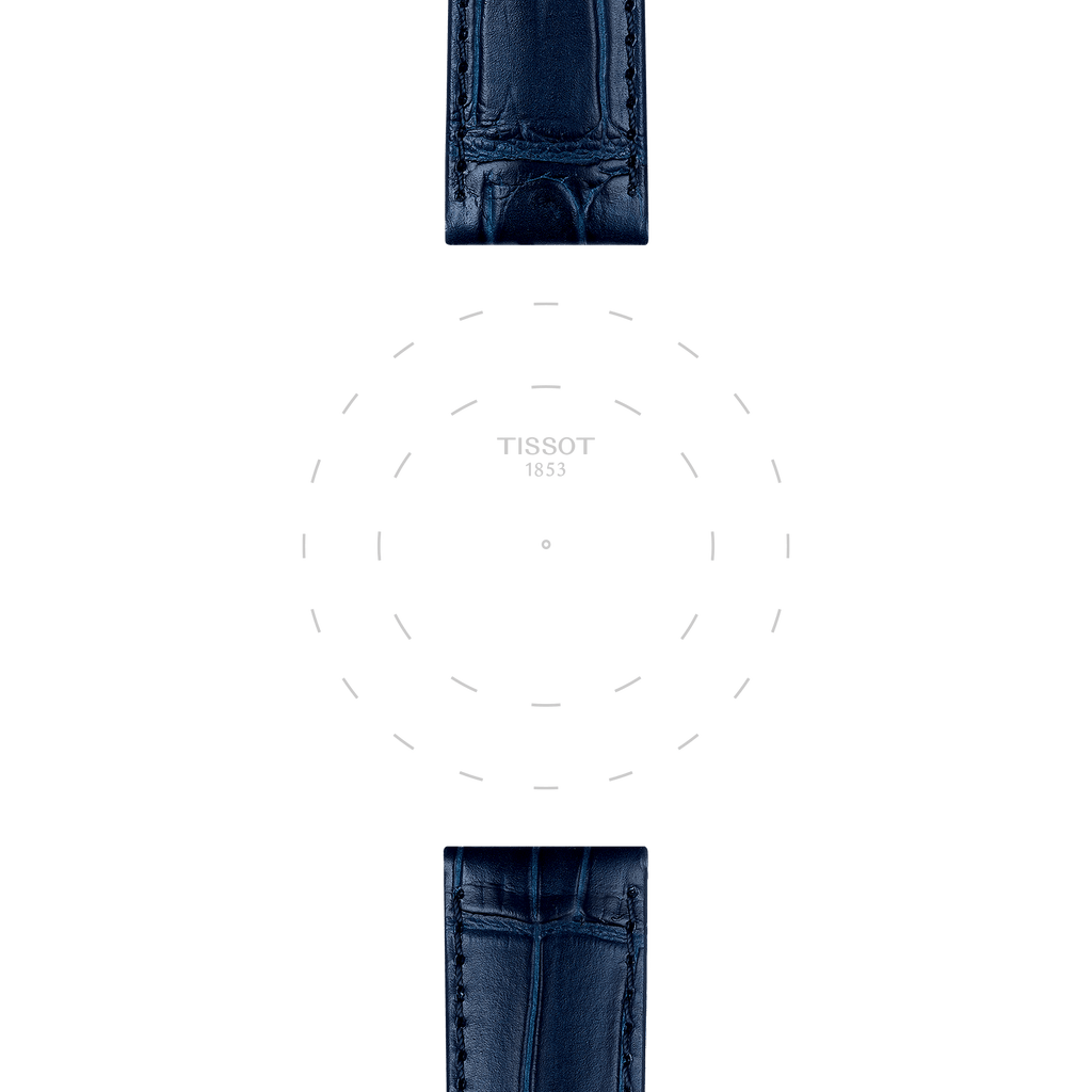Bracelet officiel Tissot cuir bleu entre-cornes 20 mm