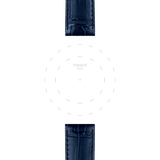 Bracelet officiel Tissot cuir bleu entre-cornes 20 mm