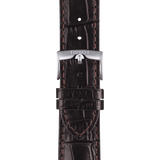 Bracelet officiel Tissot cuir brun entre-cornes 22 mm