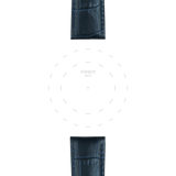 Bracelet officiel Tissot cuir bleu entre-cornes 21 mm