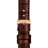 Bracelet officiel Tissot cuir brun entre-cornes 15 mm