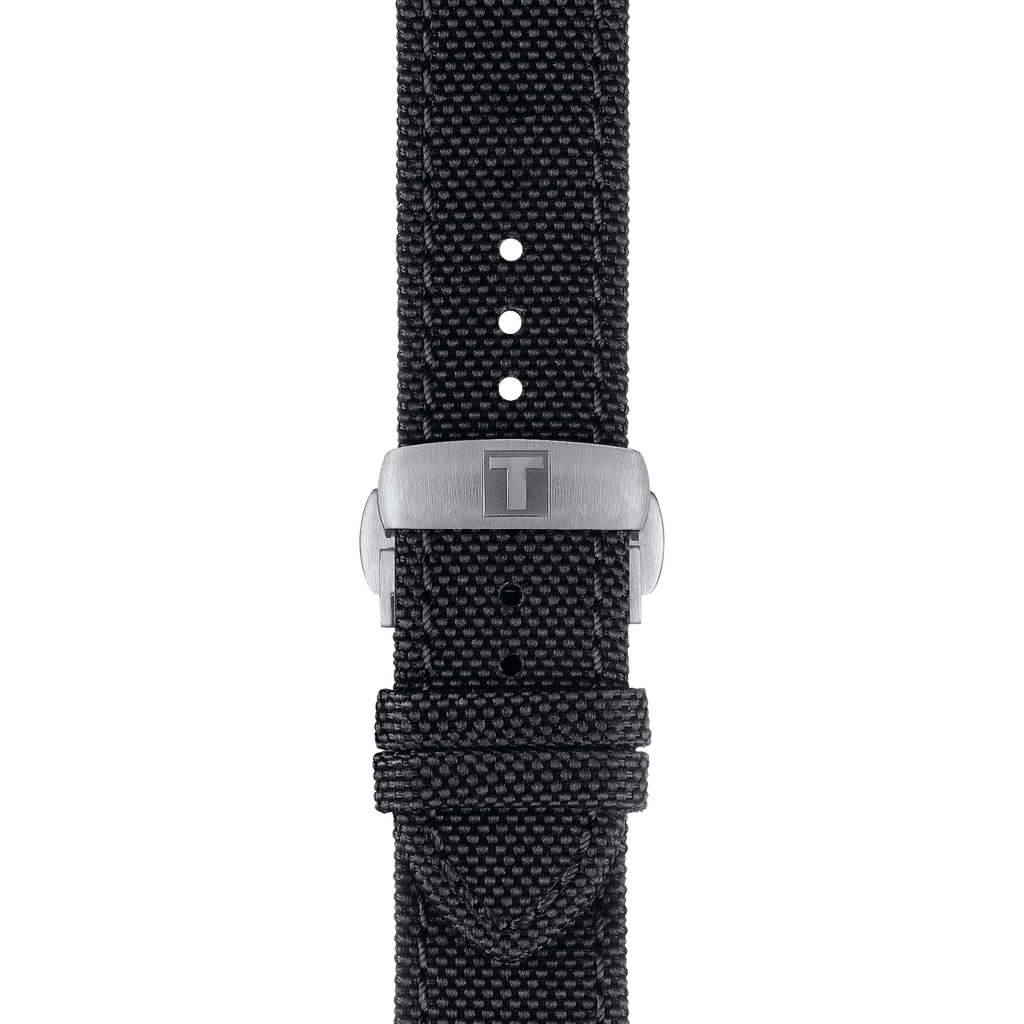Bracelet officiel Tissot tissu noir entre-cornes 21 mm