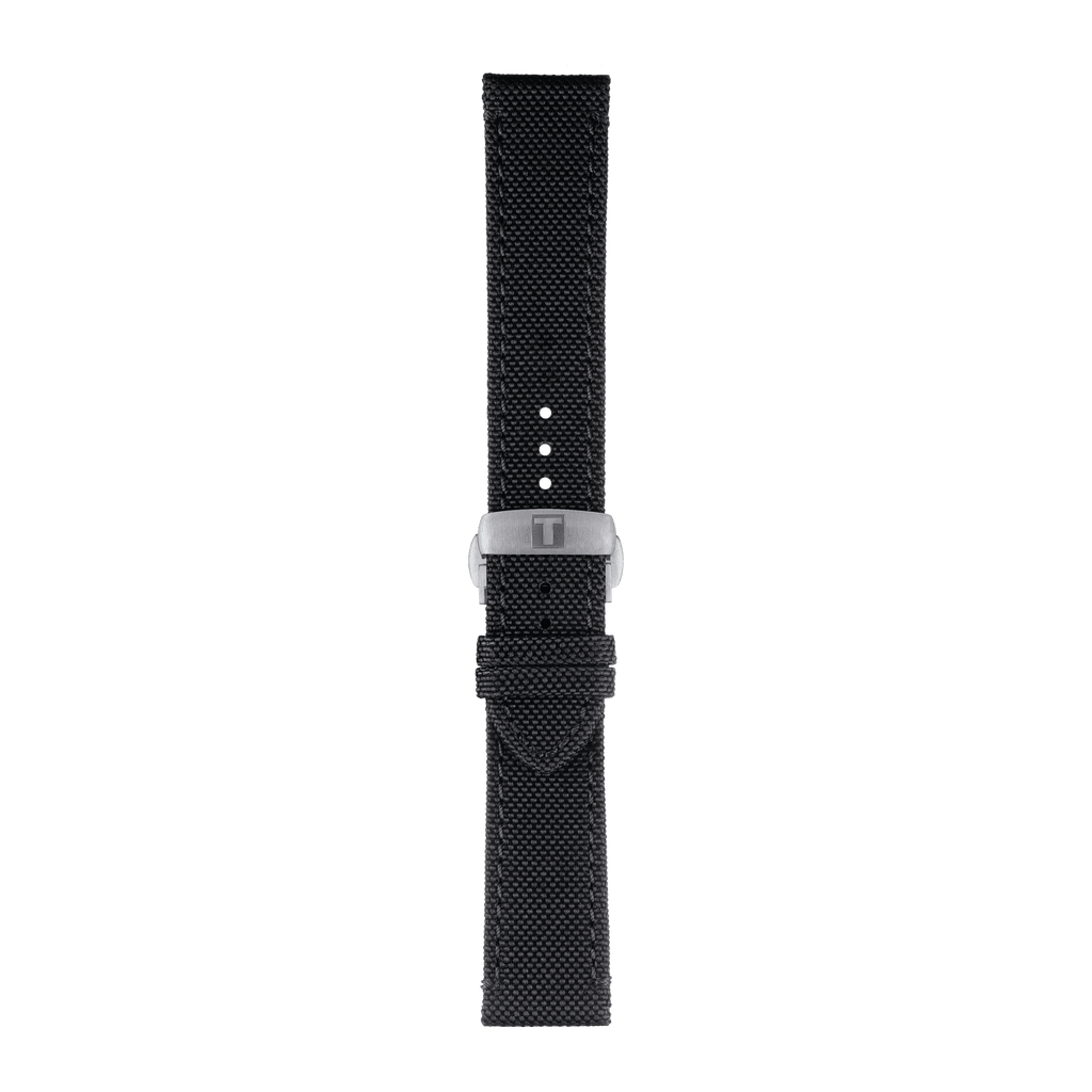 Bracelet officiel Tissot tissu noir entre-cornes 21 mm