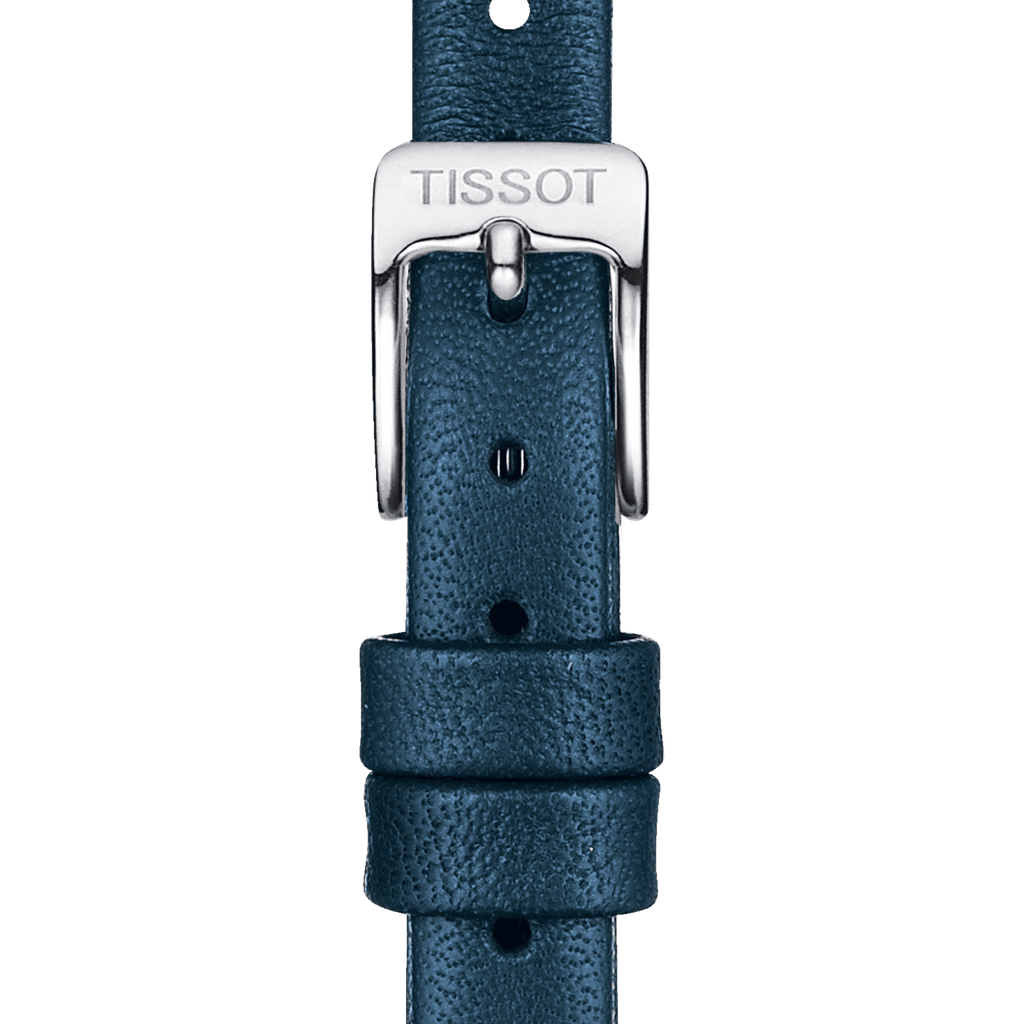Bracelet officiel Tissot cuir bleu entre-cornes 09 mm