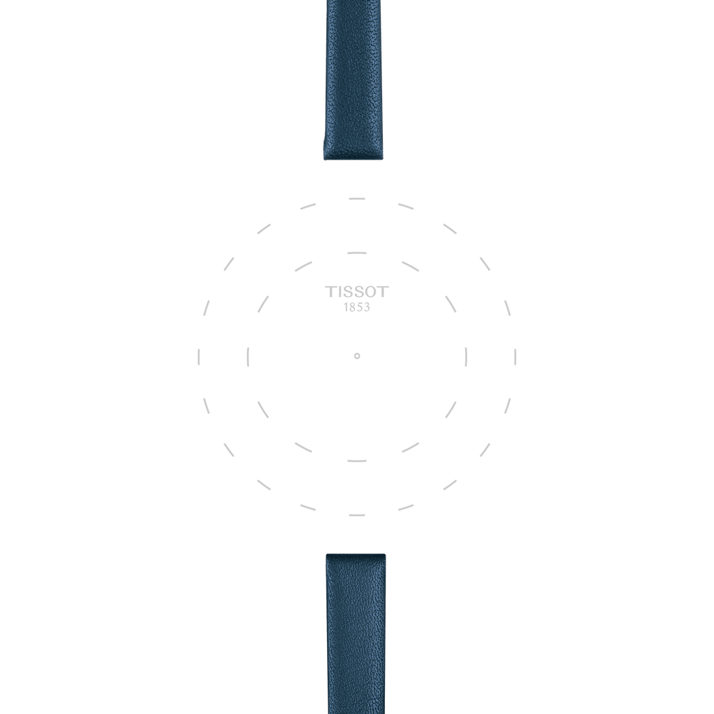 Bracelet officiel Tissot cuir bleu entre-cornes 09 mm