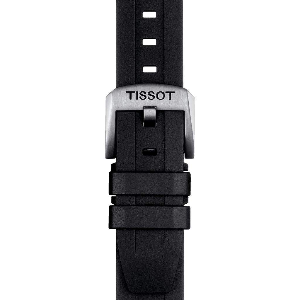 Bracelet Officiel Tissot Caoutchouc Noir Entre-cornes 20 mm