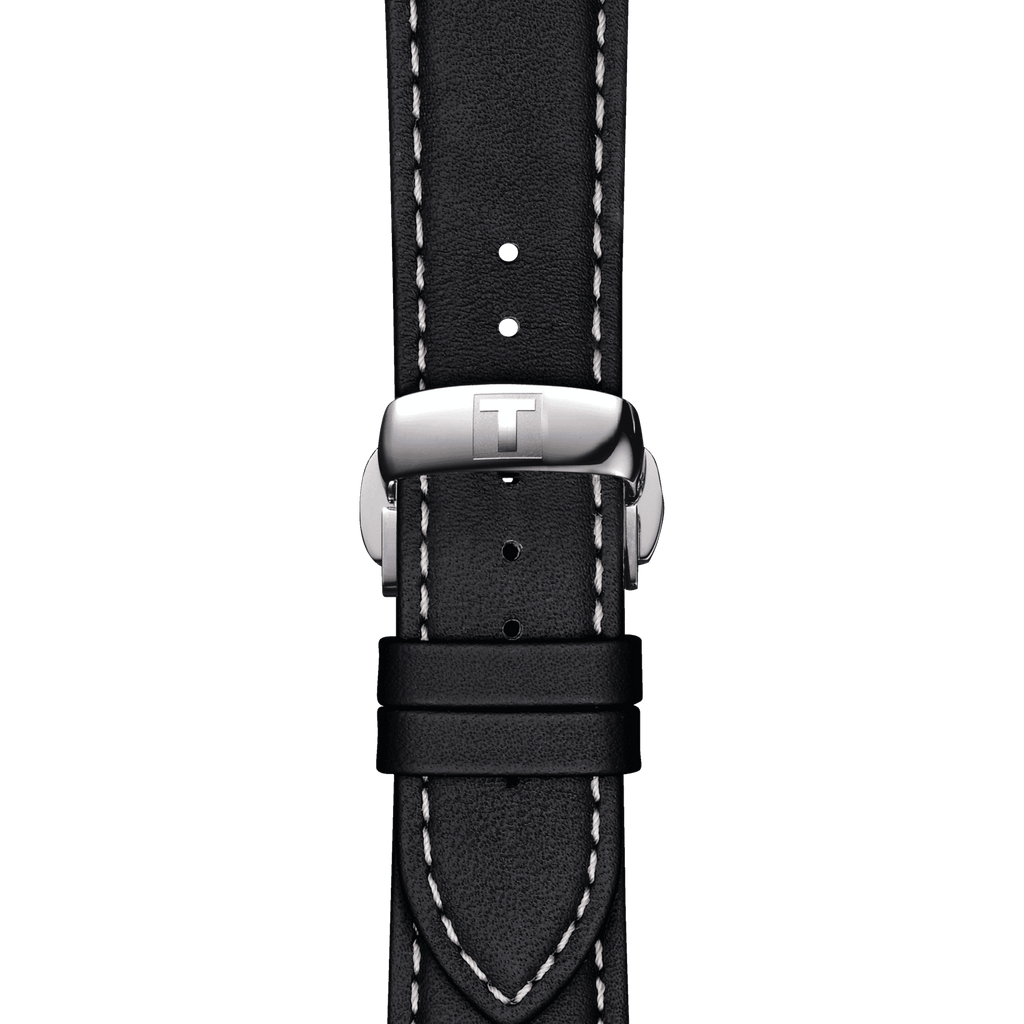 Bracelet officiel Tissot cuir noir entre-cornes 21 mm