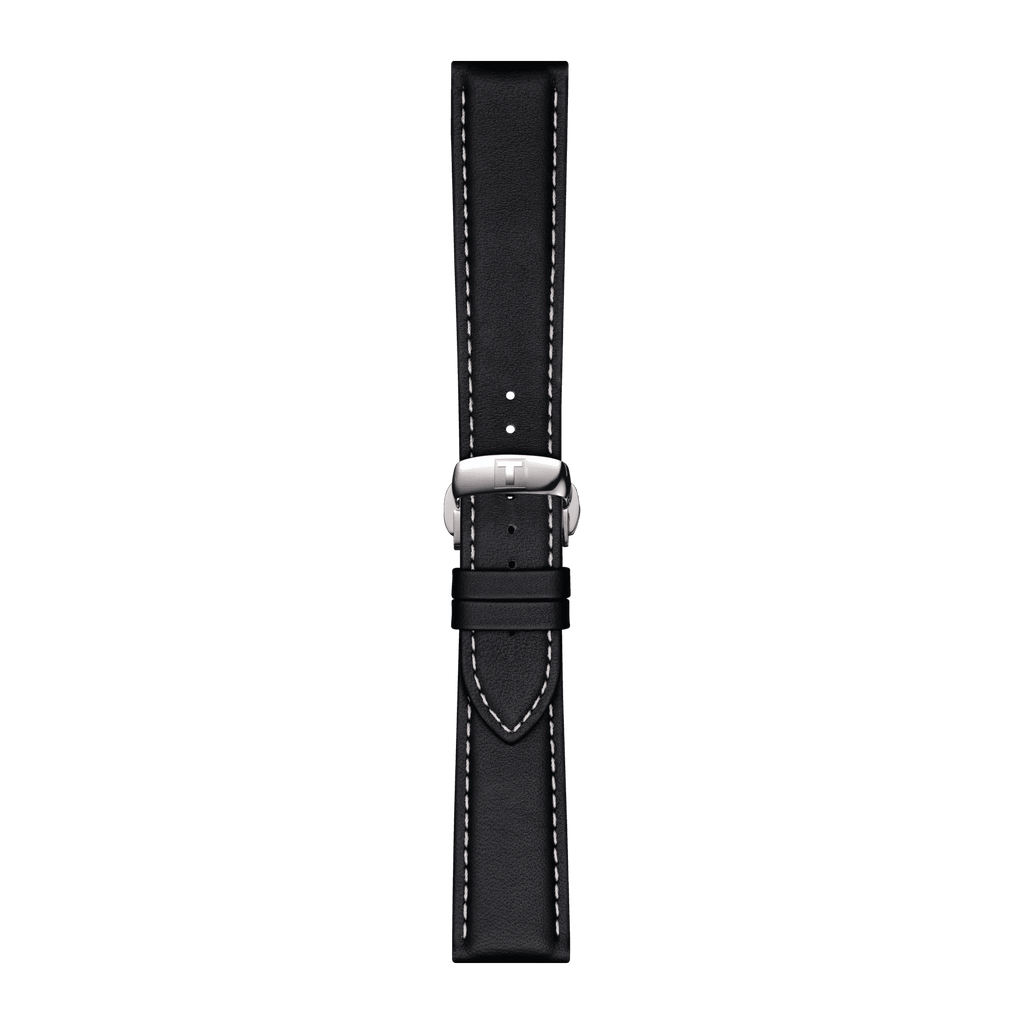 Bracelet officiel Tissot cuir noir entre-cornes 21 mm