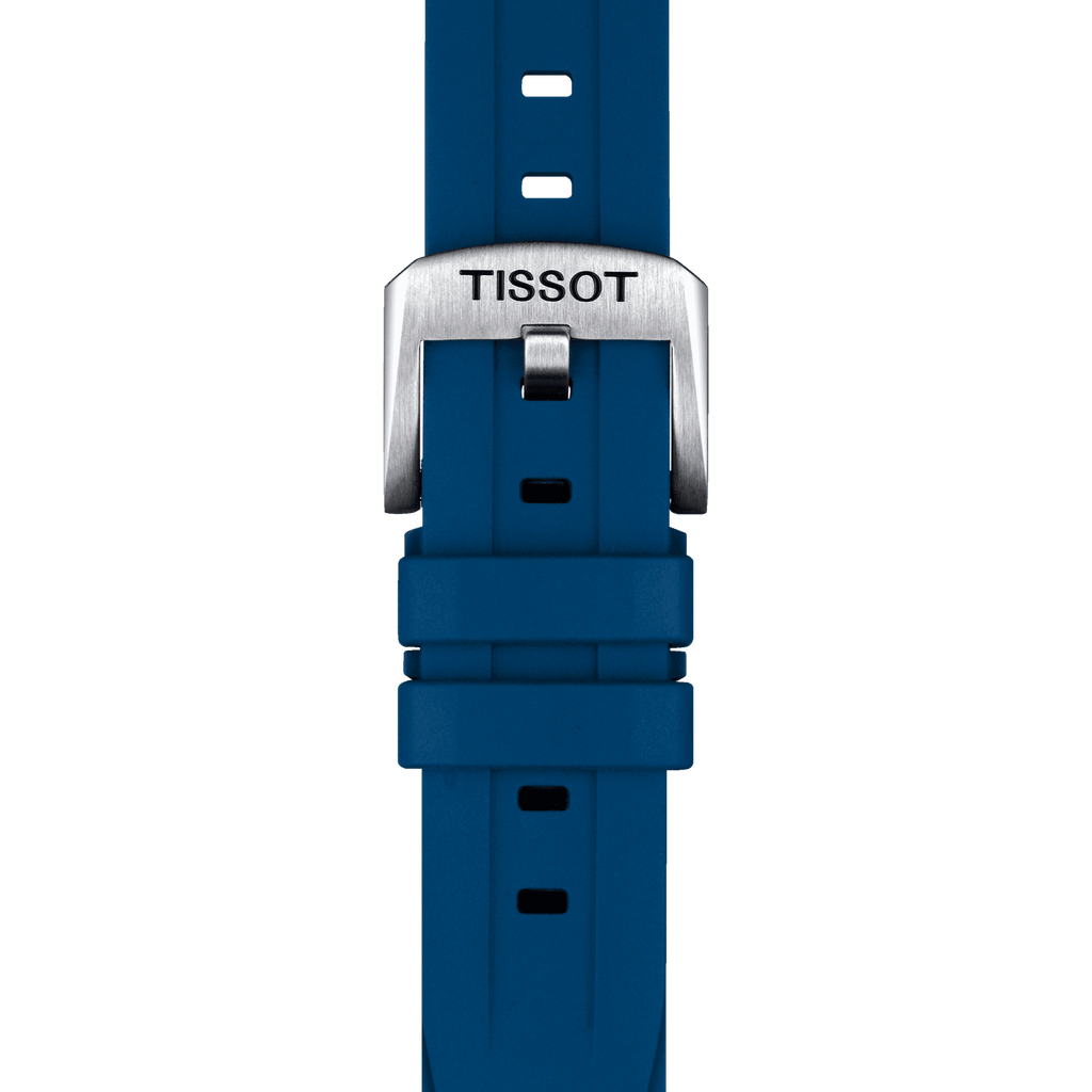Bracelet Officiel Tissot Caoutchouc Bleu Entre-cornes 20 mm