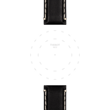 Bracelet officiel Tissot cuir noir entre-cornes 22 mm