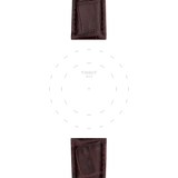 Bracelet officiel Tissot cuir brun entre-cornes 21 mm