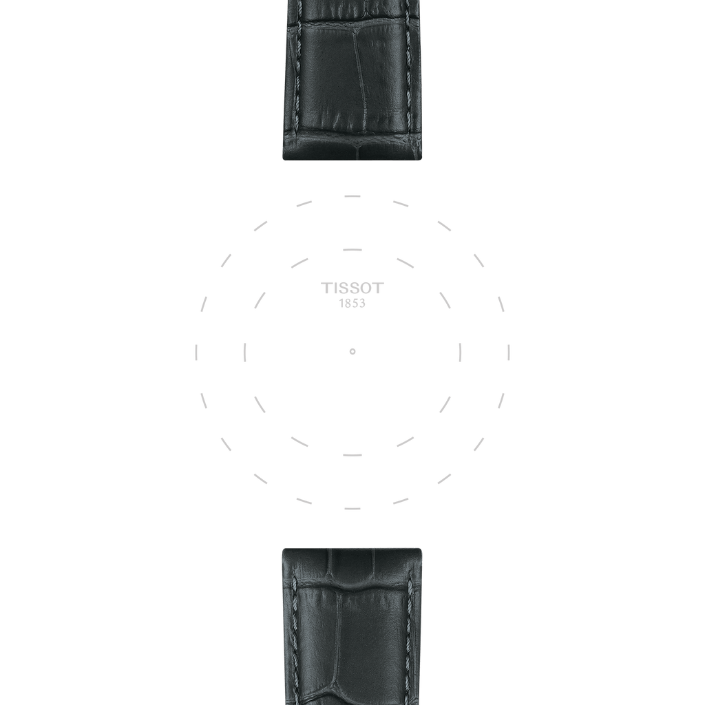 Bracelet officiel Tissot cuir gris entre-cornes 21 mm