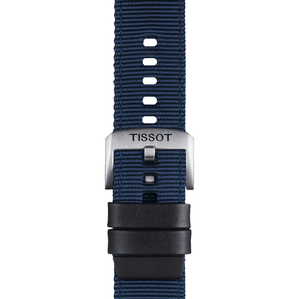 Bracelet officiel Tissot tissu bleu entre-cornes 22 mm