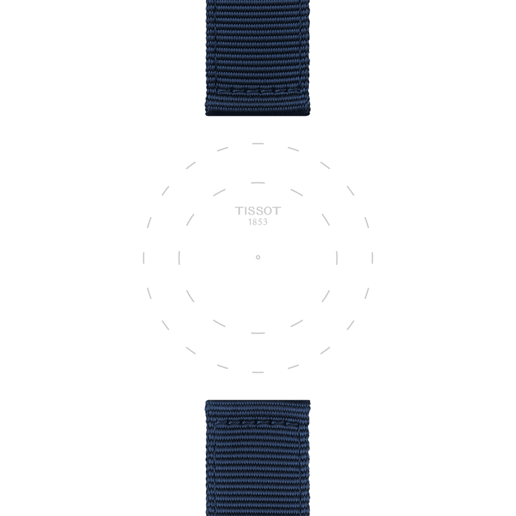 Bracelet officiel Tissot tissu bleu entre-cornes 22 mm