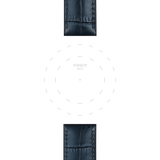 Bracelet officiel Tissot cuir bleu et parties caoutchouc entre-cornes 22 mm