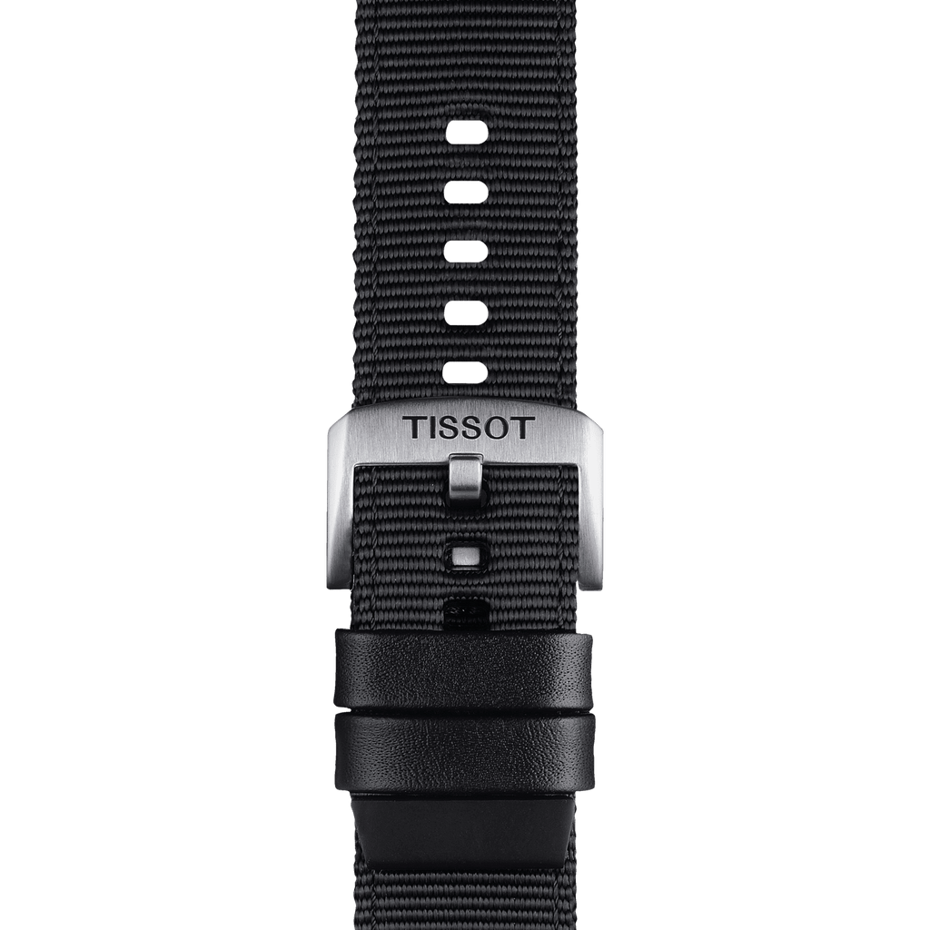 Bracelet officiel Tissot tissu noir entre-cornes 22 mm