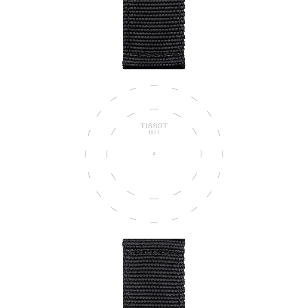 Bracelet officiel Tissot tissu noir entre-cornes 22 mm
