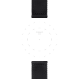 Bracelet officiel Tissot tissu noir entre-cornes 22 mm