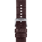 Bracelet officiel Tissot cuir brun entre-cornes 22 mm