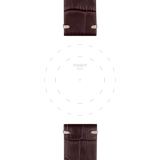 Bracelet officiel Tissot cuir brun entre-cornes 22 mm
