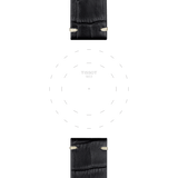 Bracelet officiel Tissot cuir noir entre-cornes 22 mm