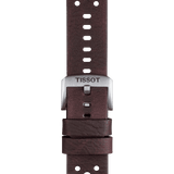 Bracelet officiel Tissot cuir brun entre-cornes 22 mm