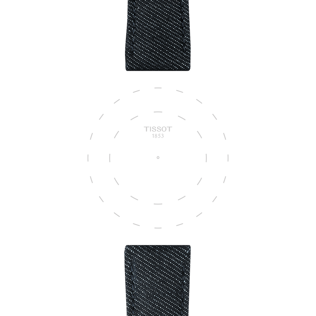 Bracelet officiel Tissot tissu bleu entre-cornes 22 mm