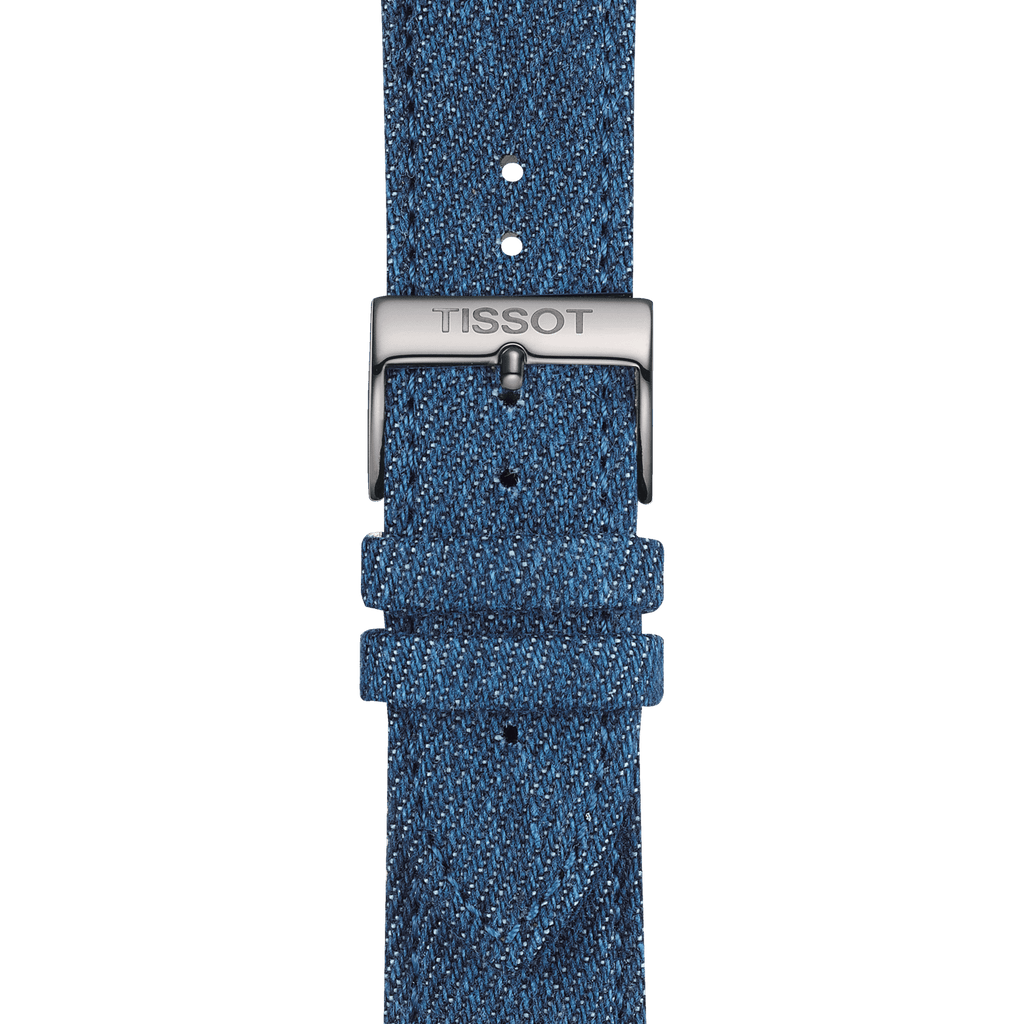 Bracelet officiel Tissot tissu bleu entre-cornes 22 mm
