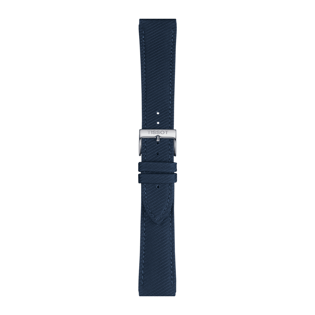 Bracelet officiel Tissot tissu bleu entre-cornes 22 mm