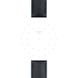Bracelet officiel Tissot caoutchouc bleu et cuir noir entre-cornes 22 mm