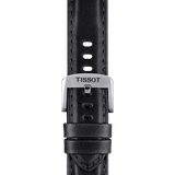 Bracelet officiel Tissot cuir noir entre-cornes 20 mm