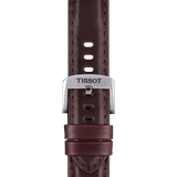 Bracelet officiel Tissot cuir brun entre-cornes 20 mm