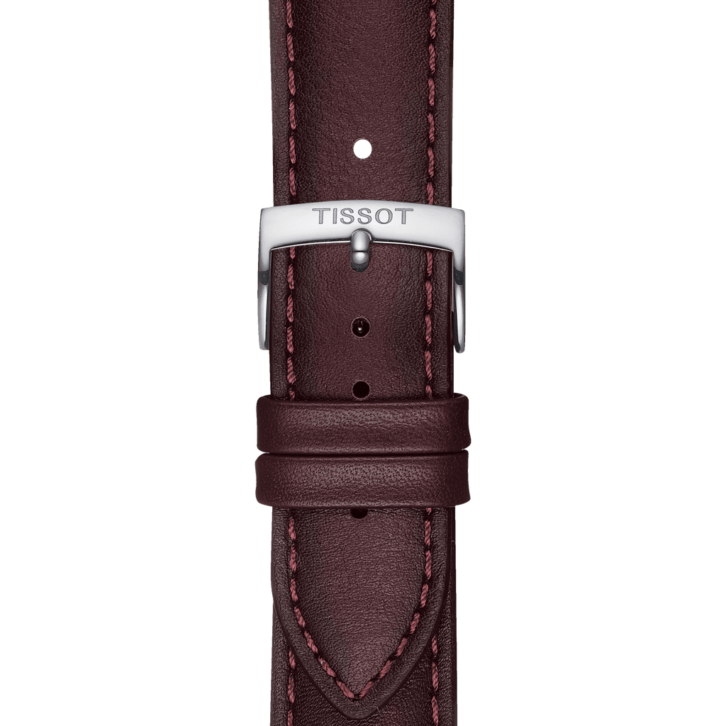 Bracelet officiel Tissot cuir brun entre-cornes 20 mm