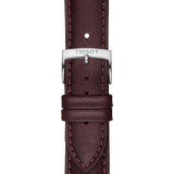 Bracelet officiel Tissot cuir brun entre-cornes 20 mm