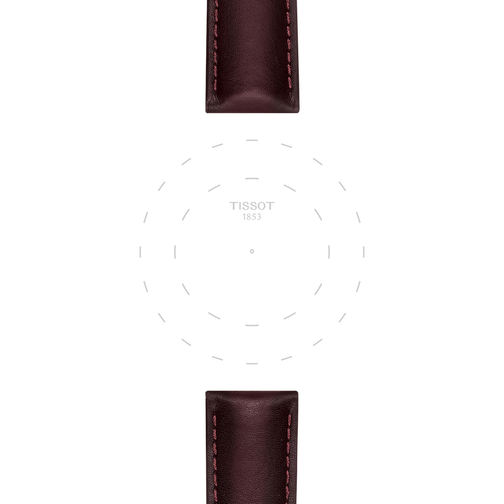 Bracelet officiel Tissot cuir brun entre-cornes 20 mm