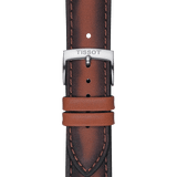 Bracelet officiel Tissot cuir brun entre-cornes 20 mm