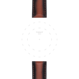 Bracelet officiel Tissot cuir brun entre-cornes 20 mm