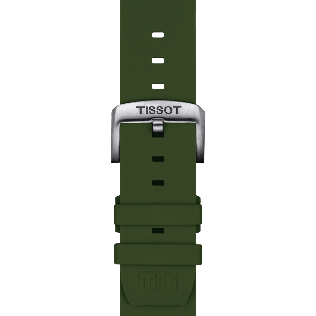 Bracelet officiel Tissot  silicone kaki entre-cornes 22 mm