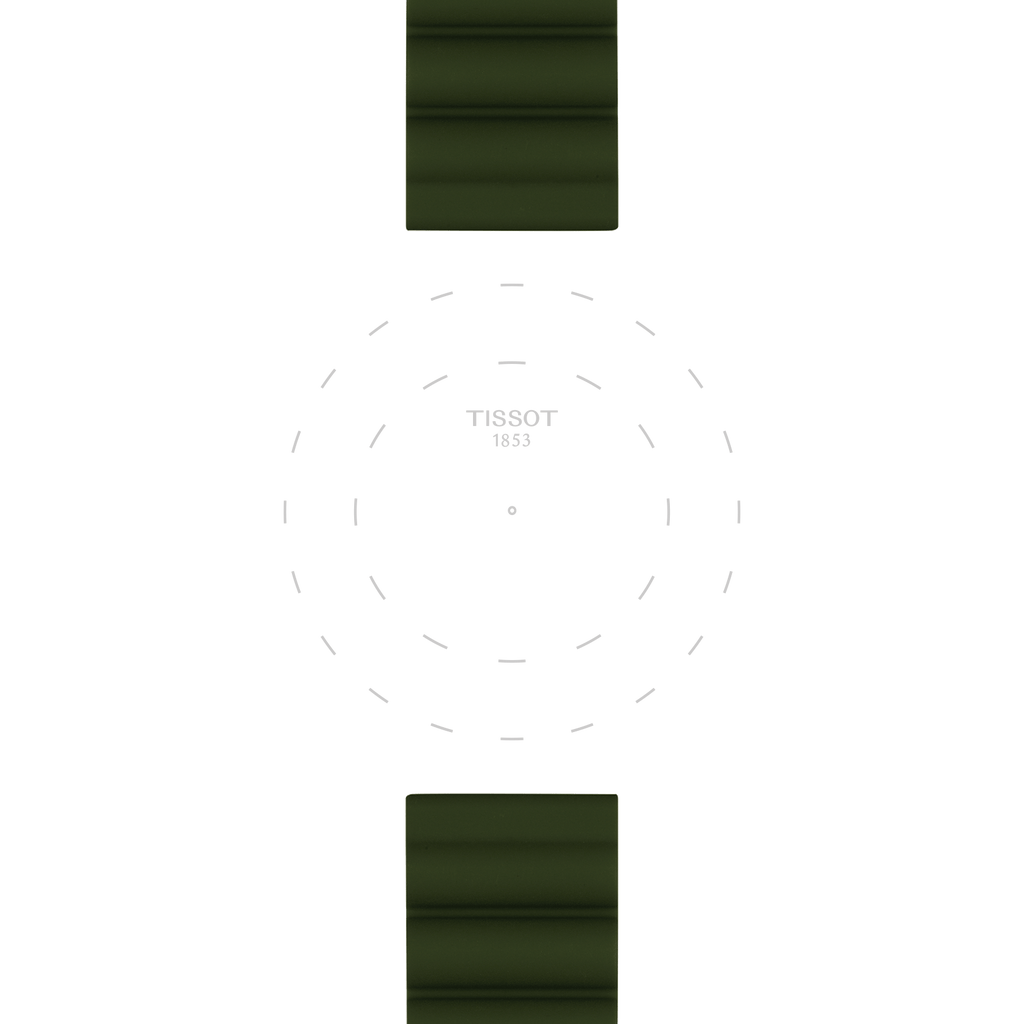 Bracelet officiel Tissot  silicone kaki entre-cornes 22 mm